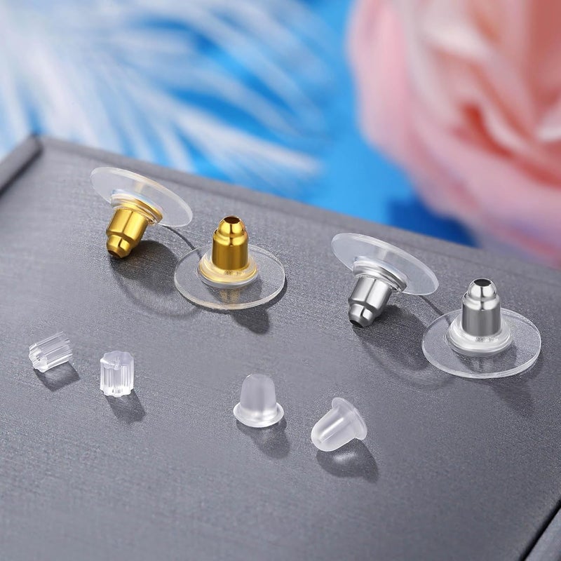 Formulen Earring Backs 4 Styles, Hypoallergenic Metal Earring Backs, Bullet Shape Safety Backing Replacements for Studs Hoops - Image 5